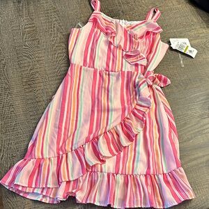 Speechless Pink and Orange Striped Kids Dress
